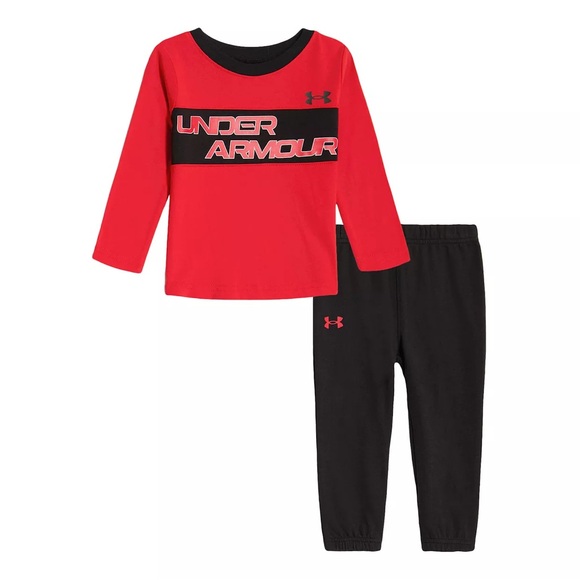 NWT Under Armour Kids Red and Black Set - Picture 1 of 1
